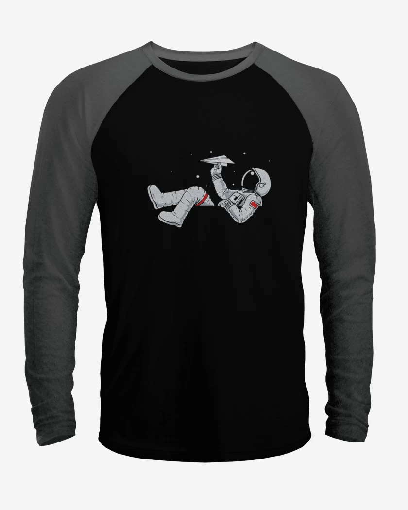Polera Raglan Astronauta avion de papel 