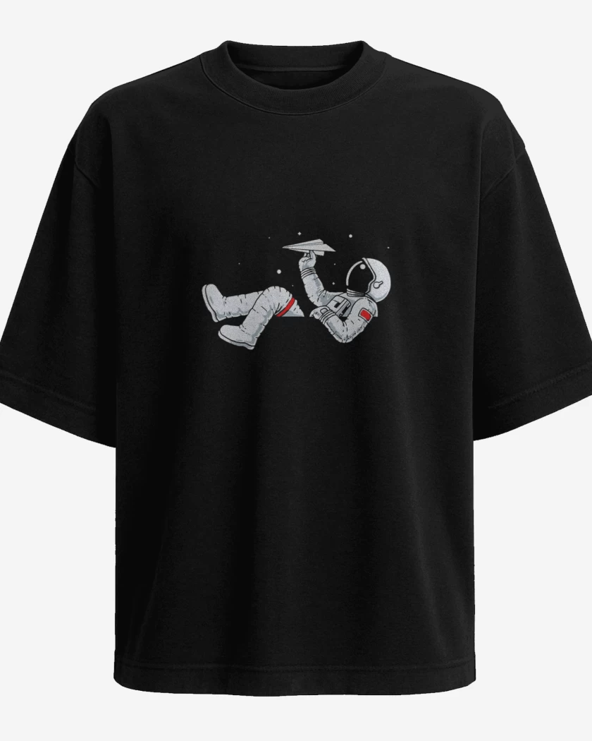 Polera Oversize Astronauta avion de papel 