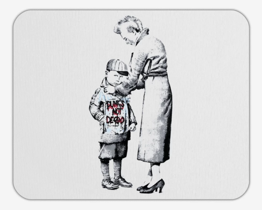 Mousepad Blanco de punks not dead 