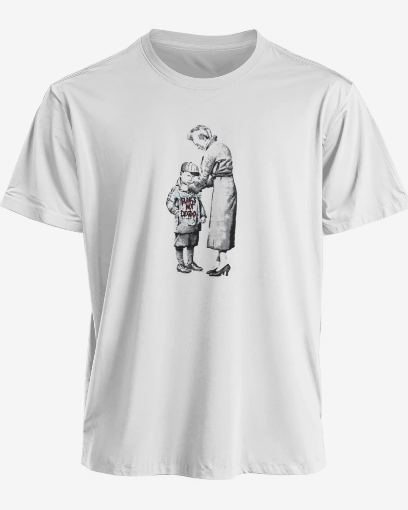 Polera premium Blanco de punks not dead 