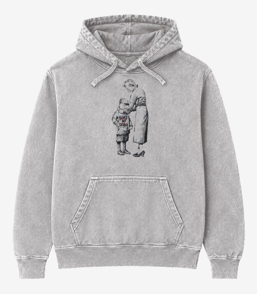 Poleron Canguro Acid Wash Gris Melange de punks not dead 
