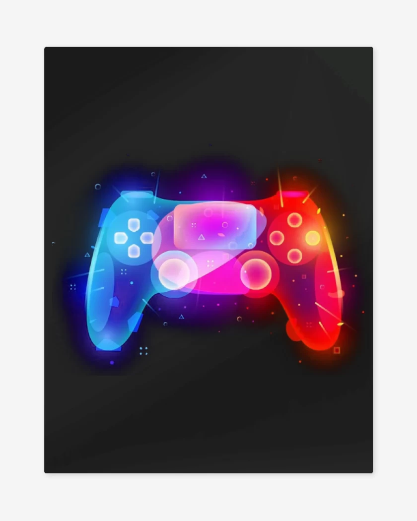 Print metalico Negro de Joystick ps4