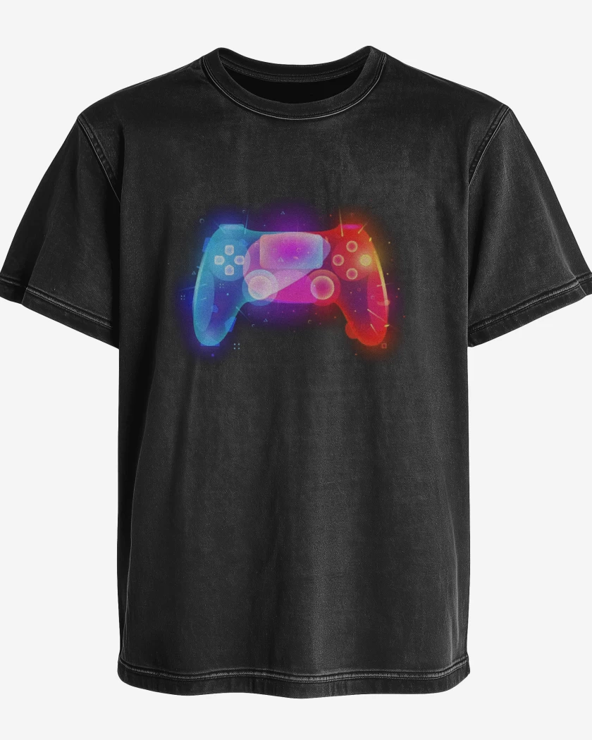 Polera desgastada Negro de Joystick ps4
