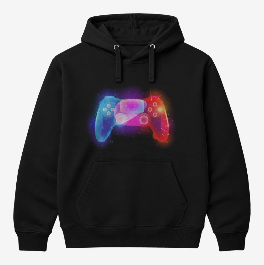 Polerón Canguro Negro de Joystick ps4