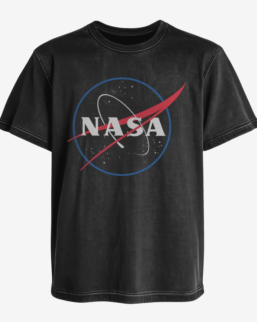 Polera desgastada Negro de Nasa 3