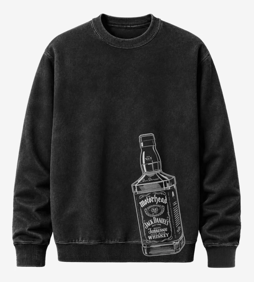 Poleron Polo Acid Wash Negro de Jack Daniels Motorhead