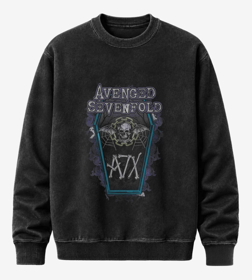 Poleron Polo Acid Wash Negro de A7X