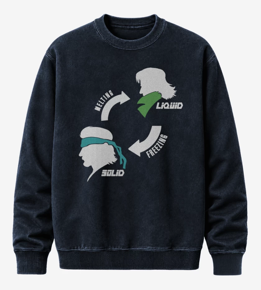Poleron Polo Acid Wash Azul Marino de Melting Freezing