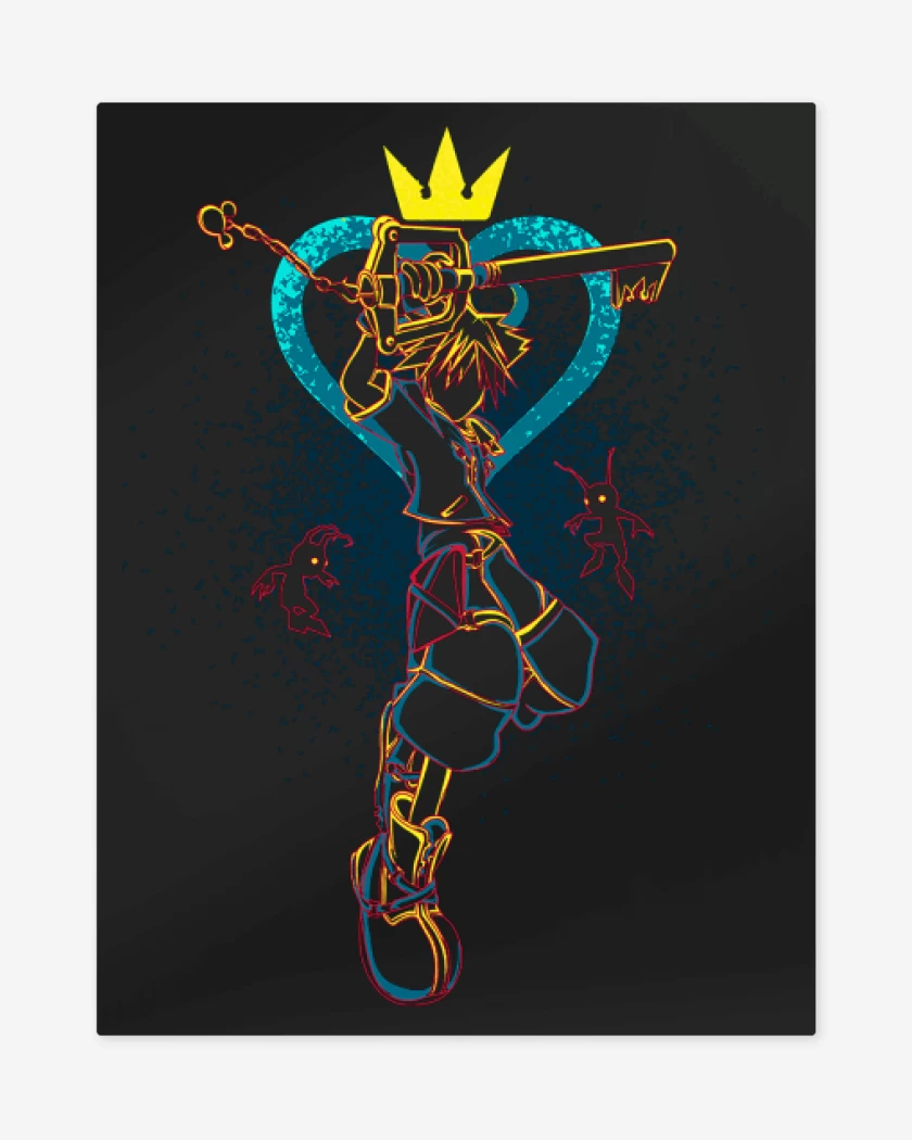 Print metalico Negro de Kingdom hearts 6