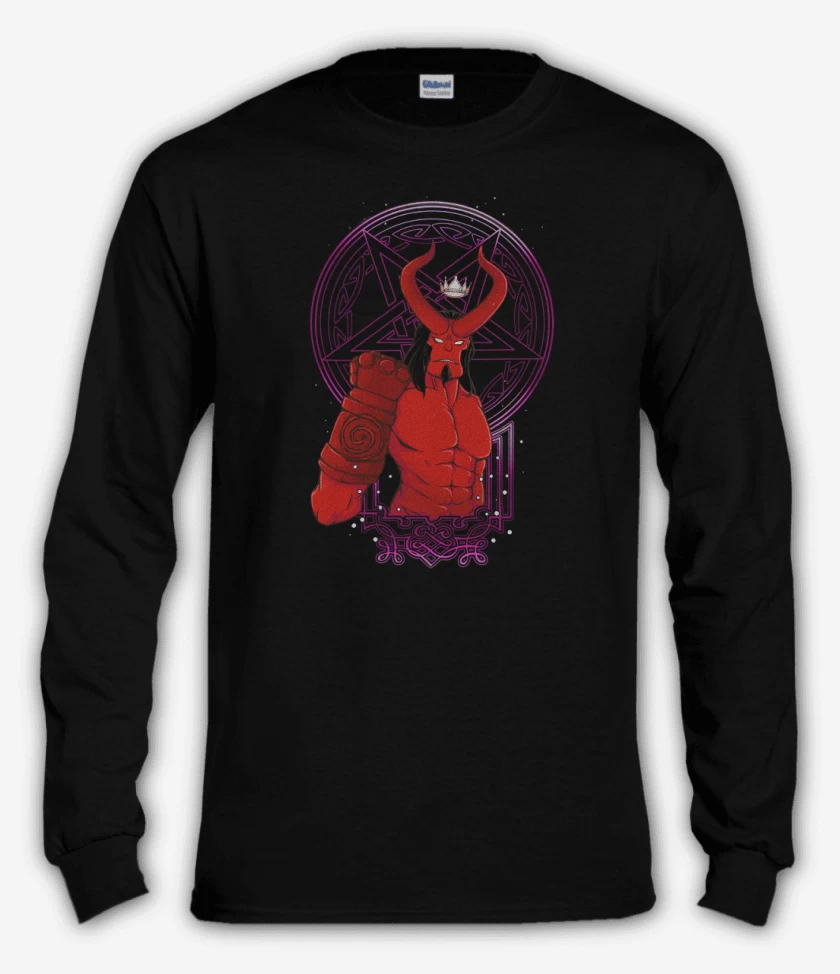 Polera manga larga Negro de Hellboy
