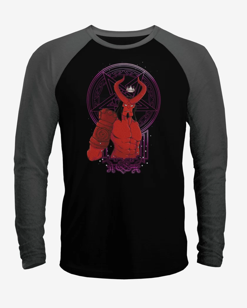 Polera Raglan Negro / Negro Heather de Hellboy