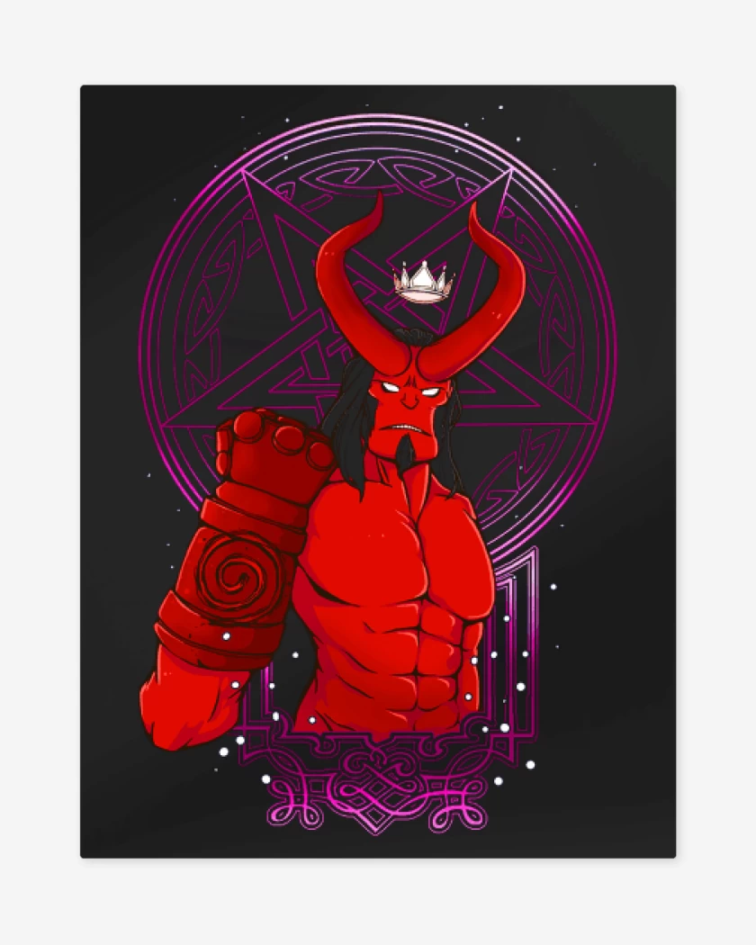 Print metalico Negro de Hellboy