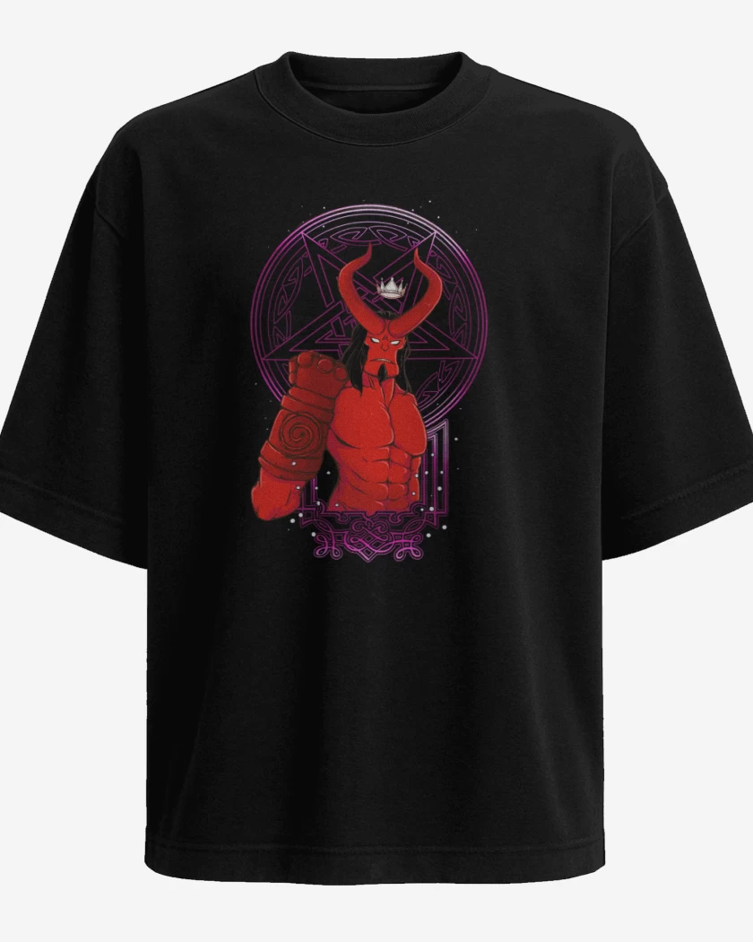 Polera Oversize Negro de Hellboy