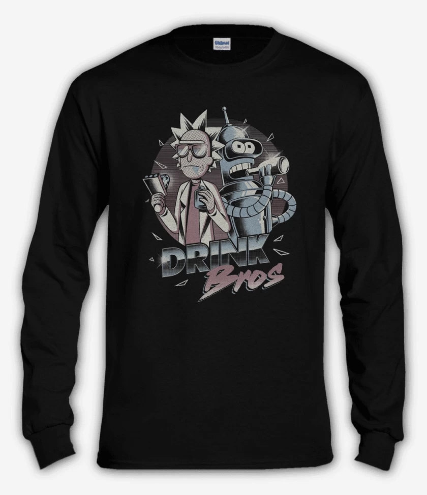 Polera manga larga Negro de Rick and bender