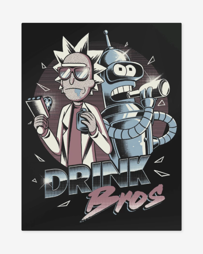 Print metalico Negro de Rick and bender