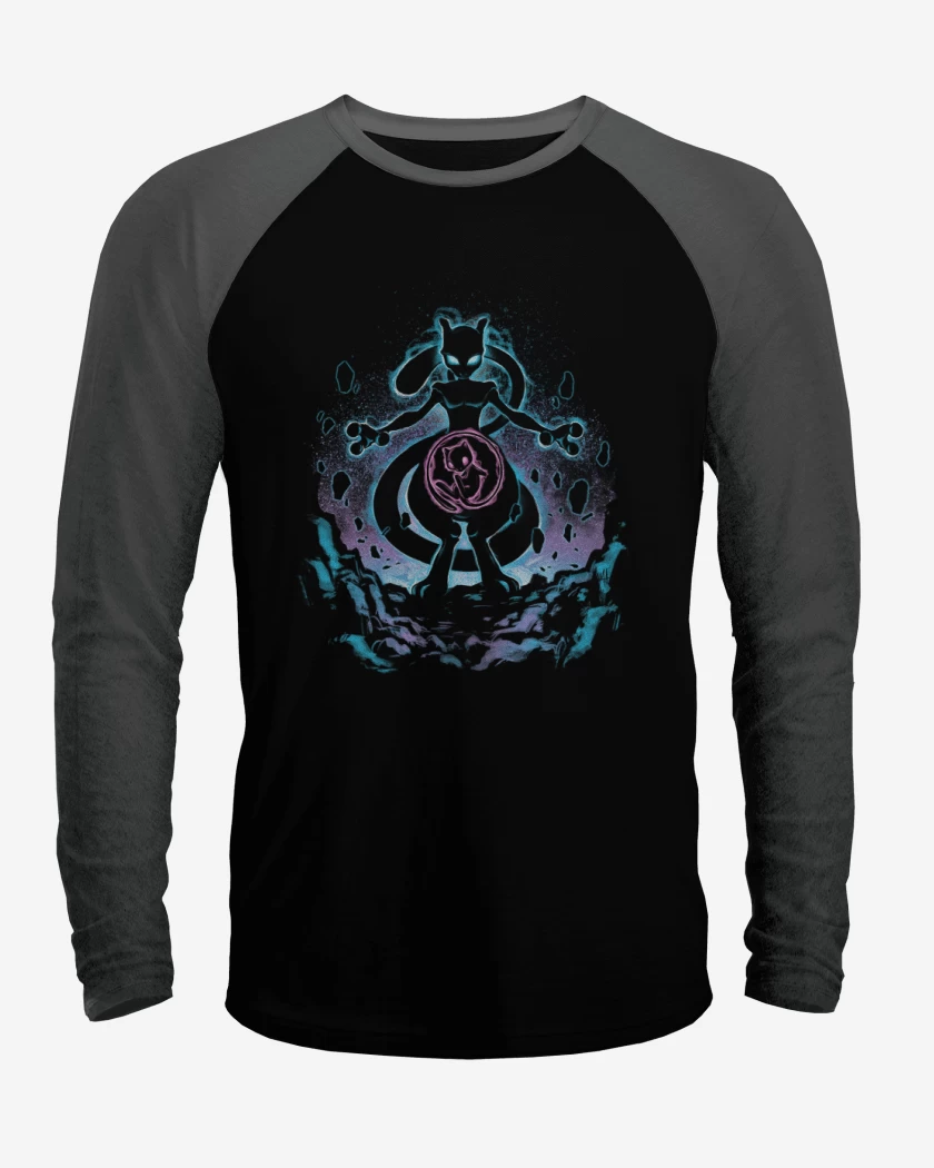 Polera Raglan Negro / Negro Heather de Mewtwo 4