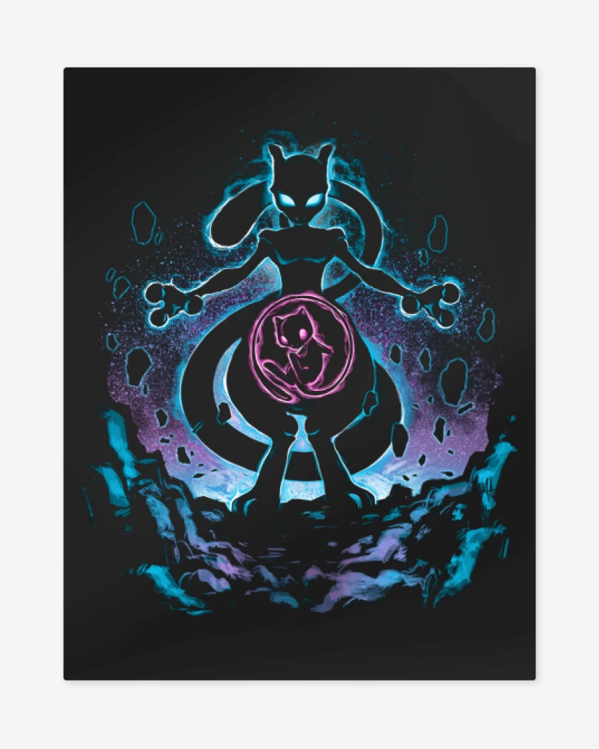 Print metalico Negro de Mewtwo 4