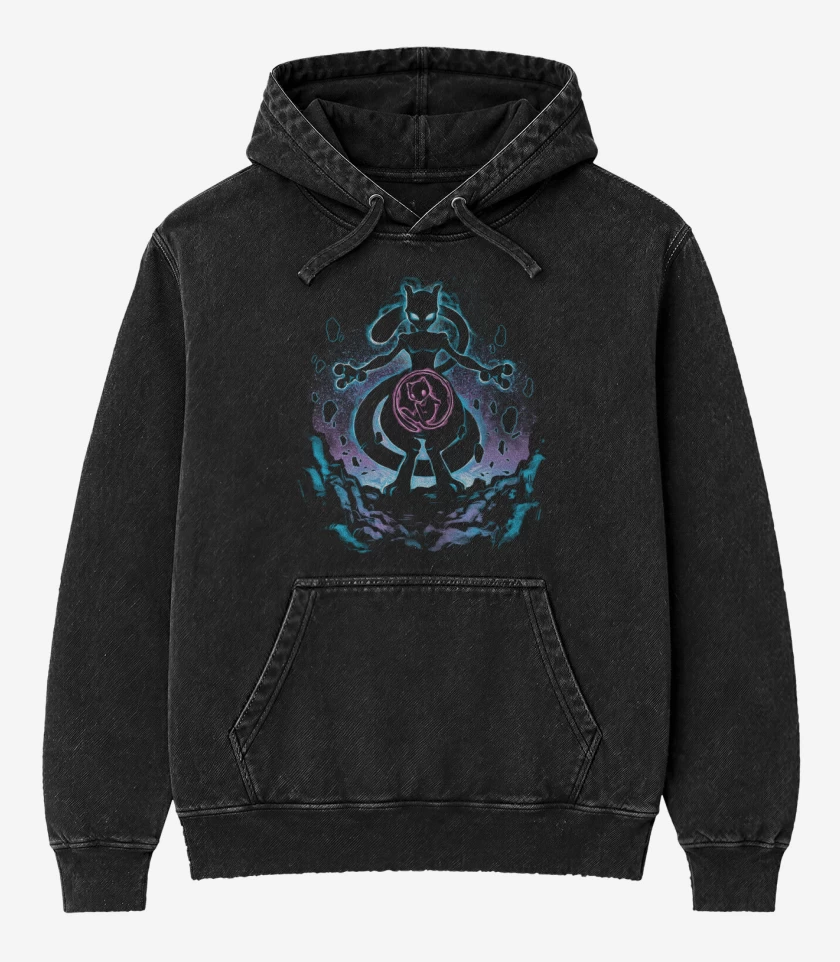 Poleron Canguro Acid Wash Negro de Mewtwo 4