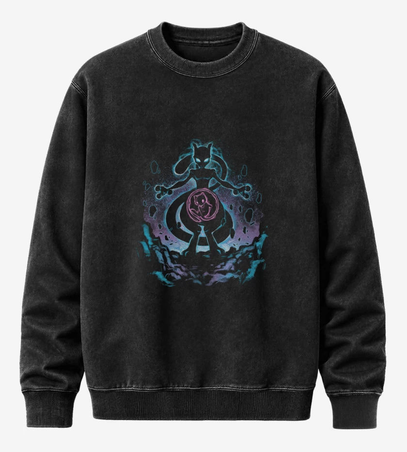 Poleron Polo Acid Wash Negro de Mewtwo 4