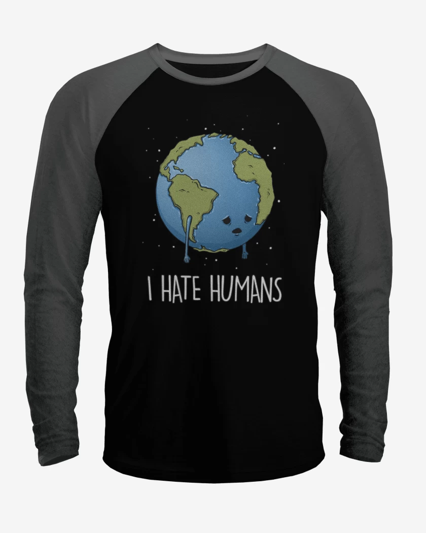 Polera Raglan I hate humans