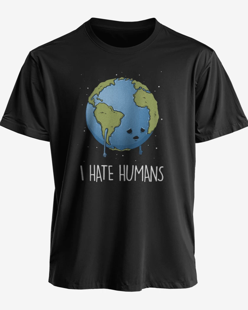 Polera premium Negro de I hate humans