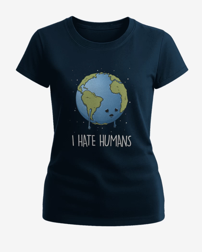 Polera de Mujer Azul Marino de I hate humans