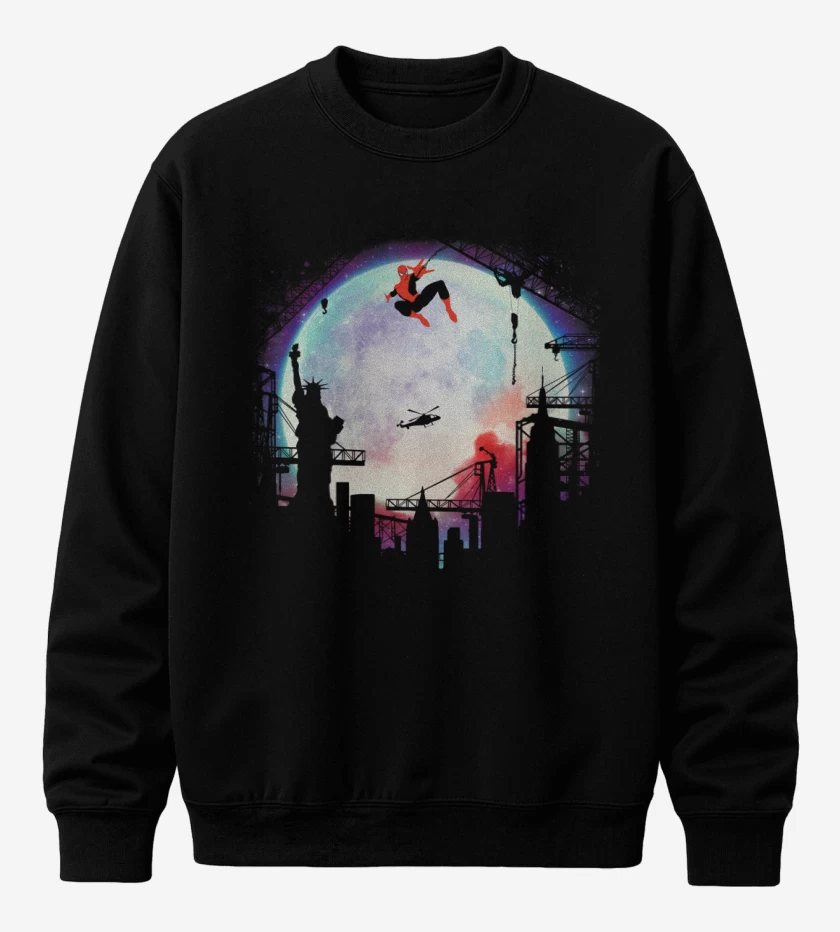 Poleron polo Negro de Hombre araña