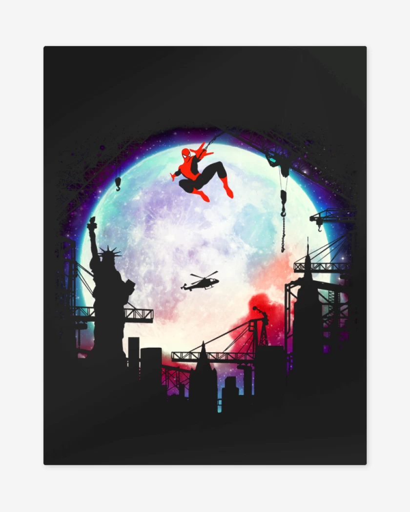 Print metalico Negro de Hombre araña