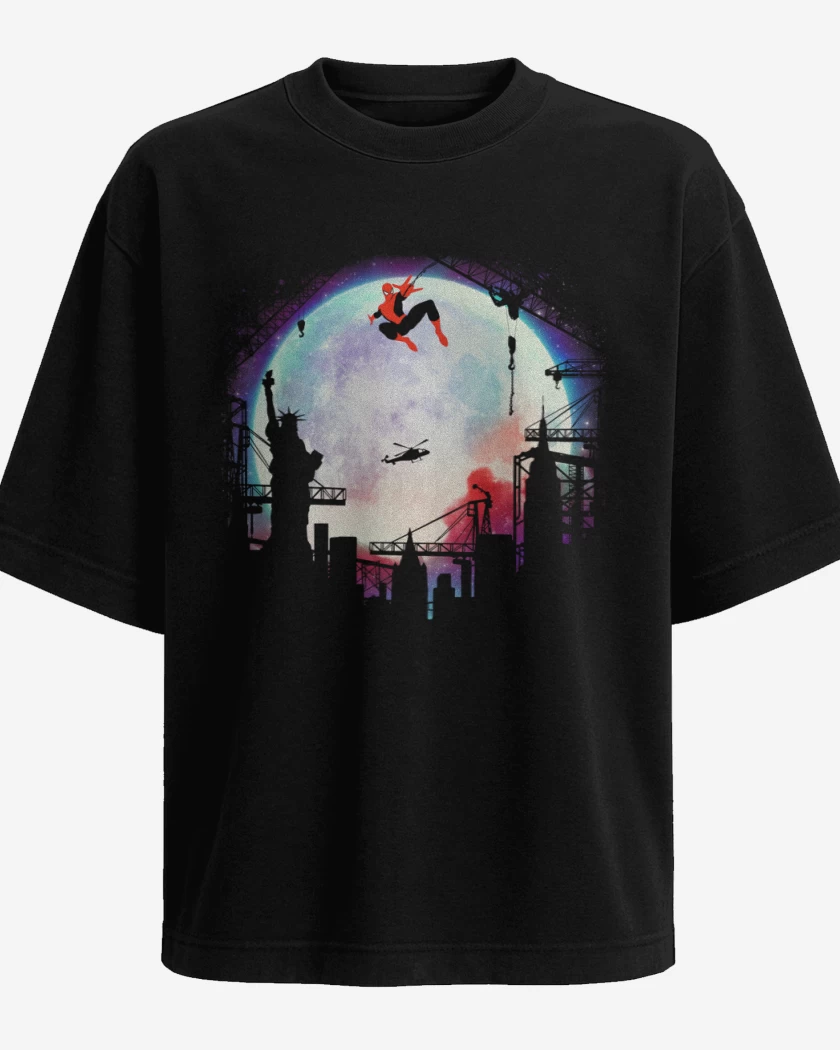Polera Oversize Negro de Hombre araña