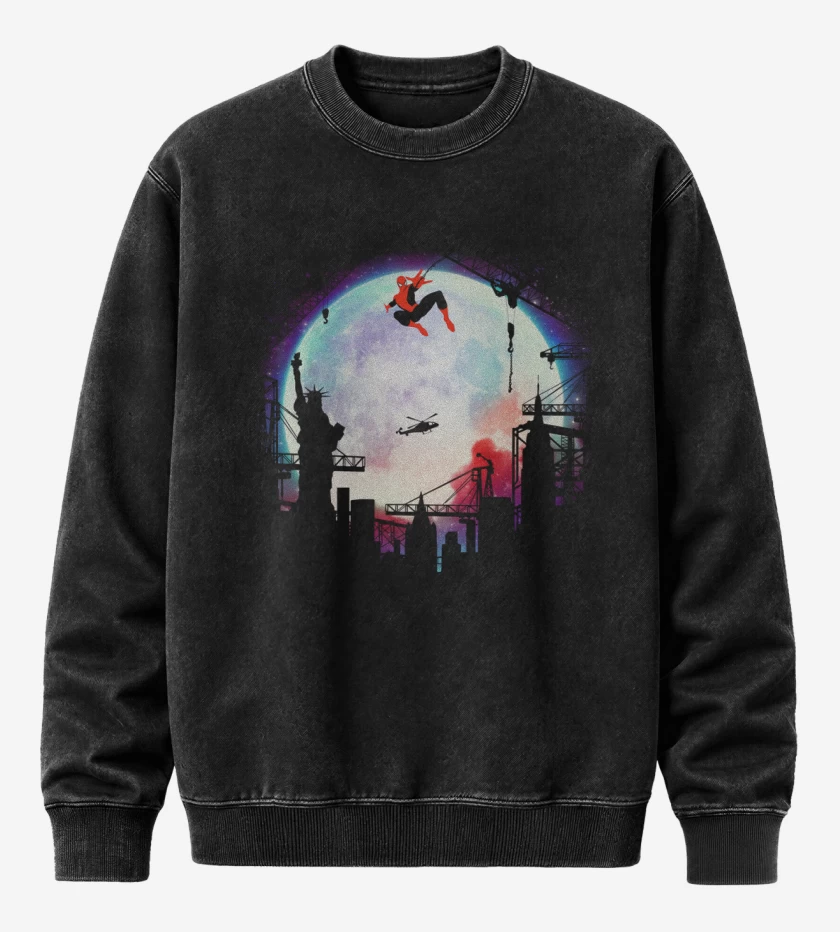 Poleron Polo Acid Wash Negro de Hombre araña