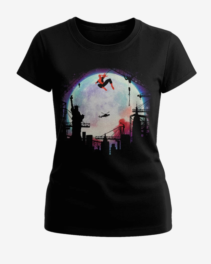 Polera de Mujer Negro de Hombre araña
