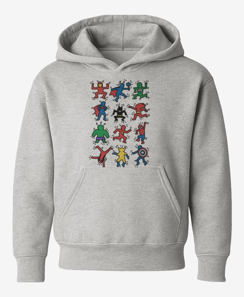 Poleron de niño Gris Melange de Super heroes