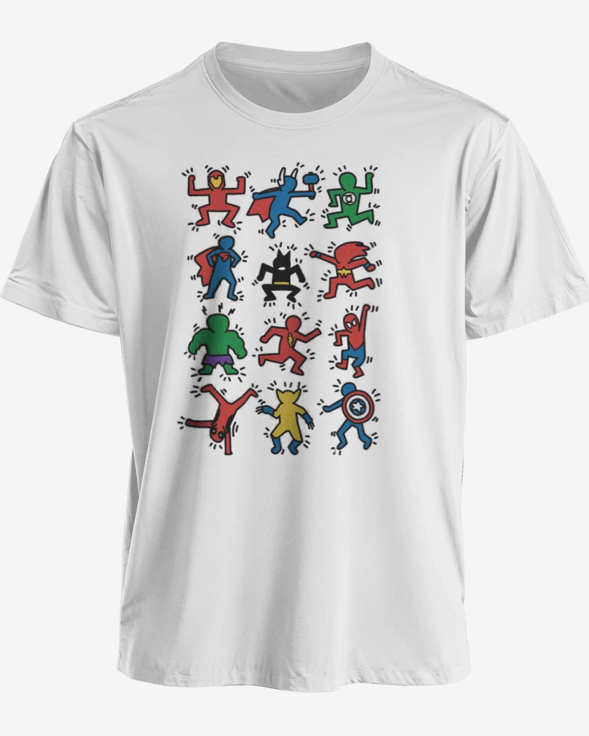 Polera premium Blanco de Super heroes