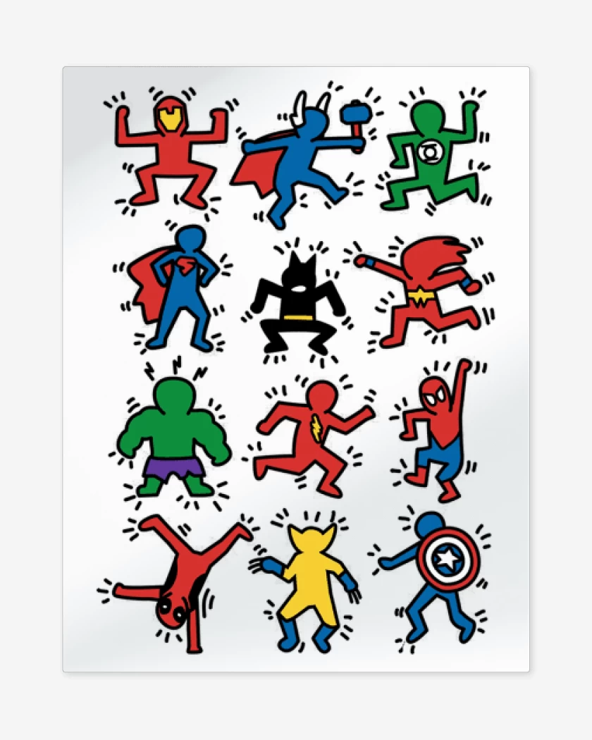 Print metalico Blanco de Super heroes