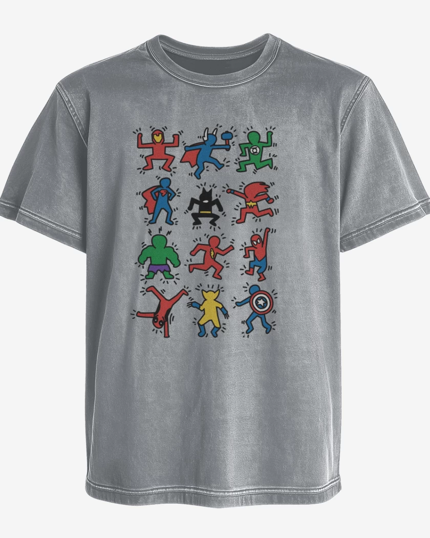 Polera desgastada Super heroes