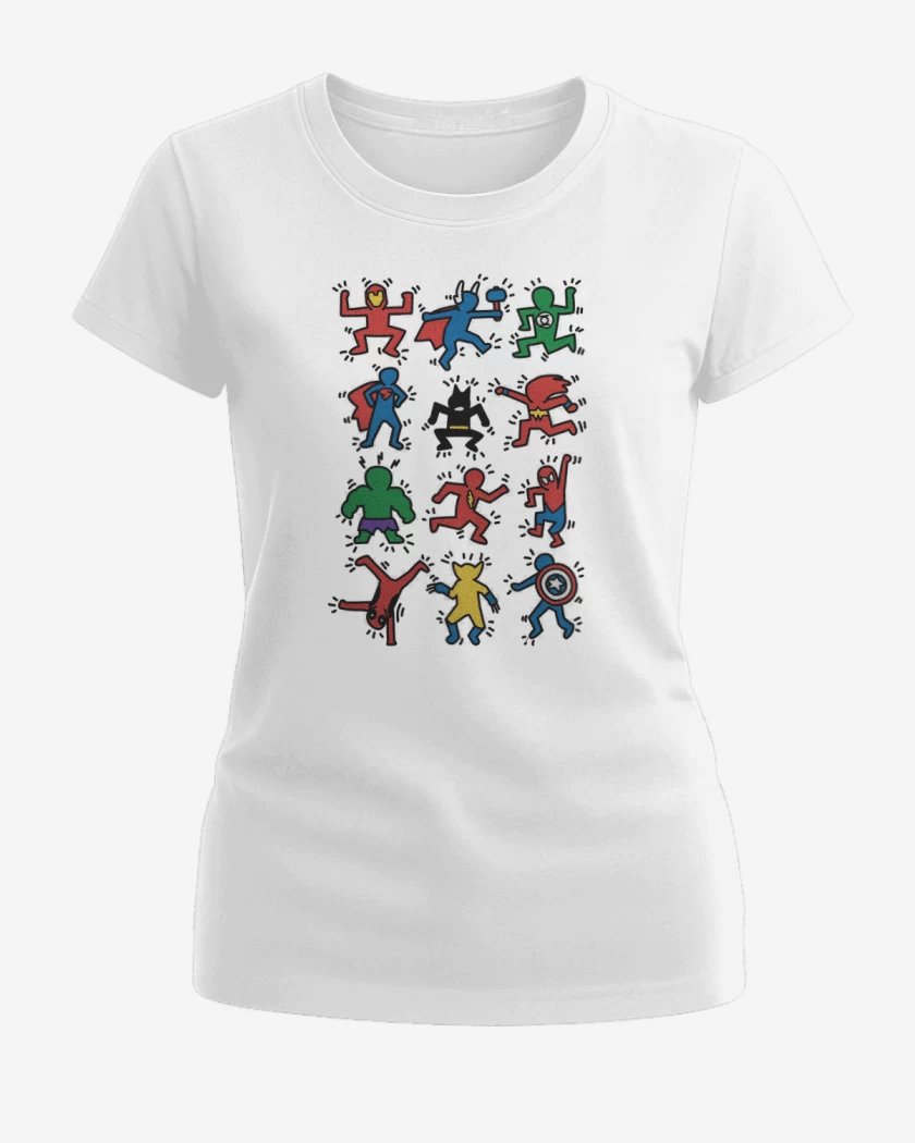 Polera de Mujer Blanco de Super heroes