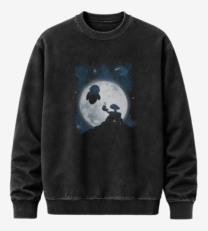 Poleron Polo Acid Wash Negro de Wall e