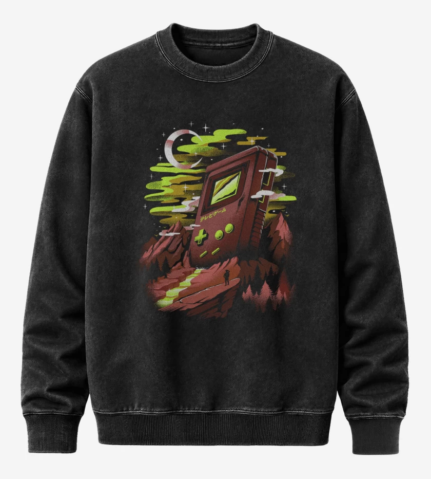 Poleron Polo Acid Wash Negro de Gamerland