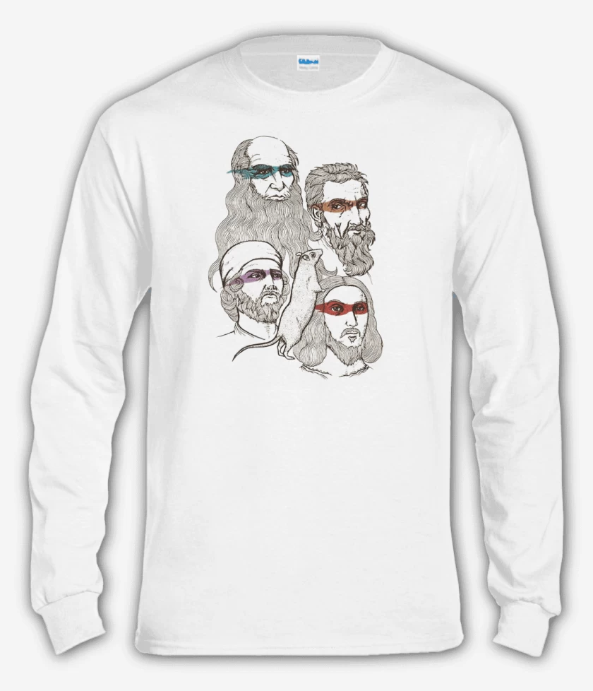 Polera manga larga Blanco de Tortugas ninjas renacimiento