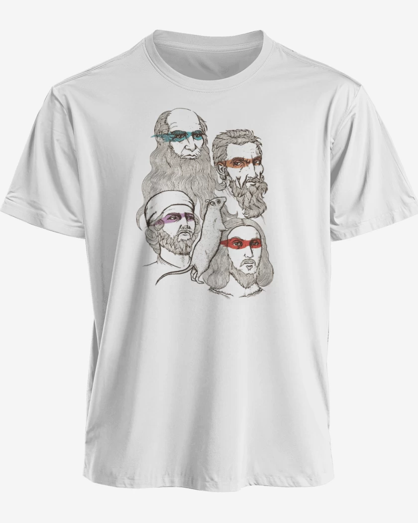 Polera premium Blanco de Tortugas ninjas renacimiento