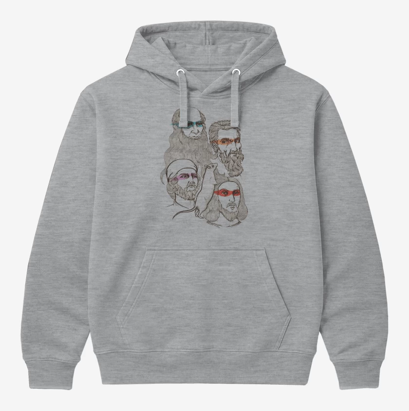 Polerón Canguro Gris Melange de Tortugas ninjas renacimiento