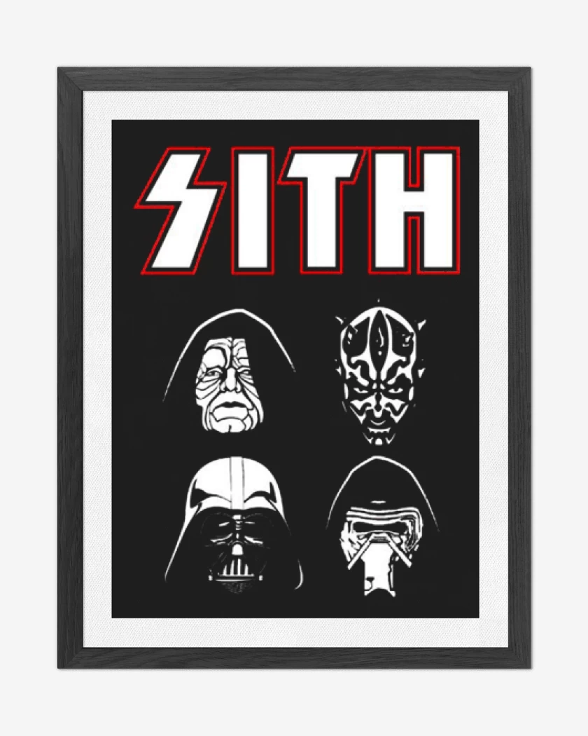Cuadro decorativo Negro de Sith kiss