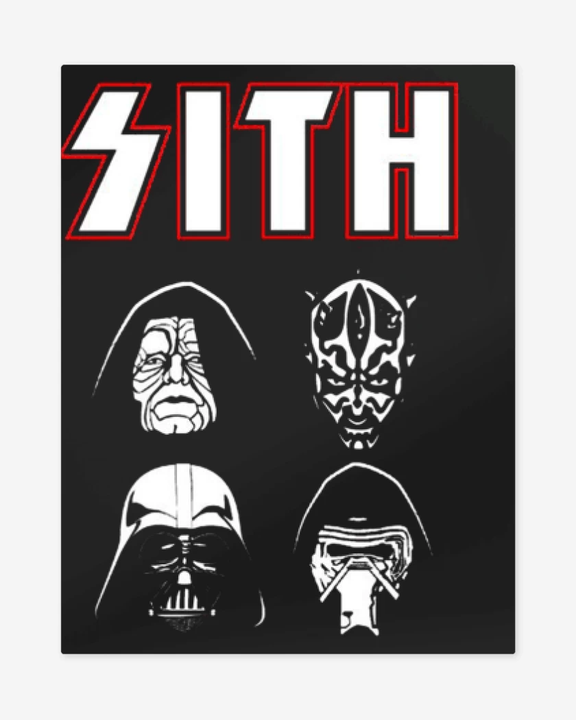 Print metalico Negro de Sith kiss