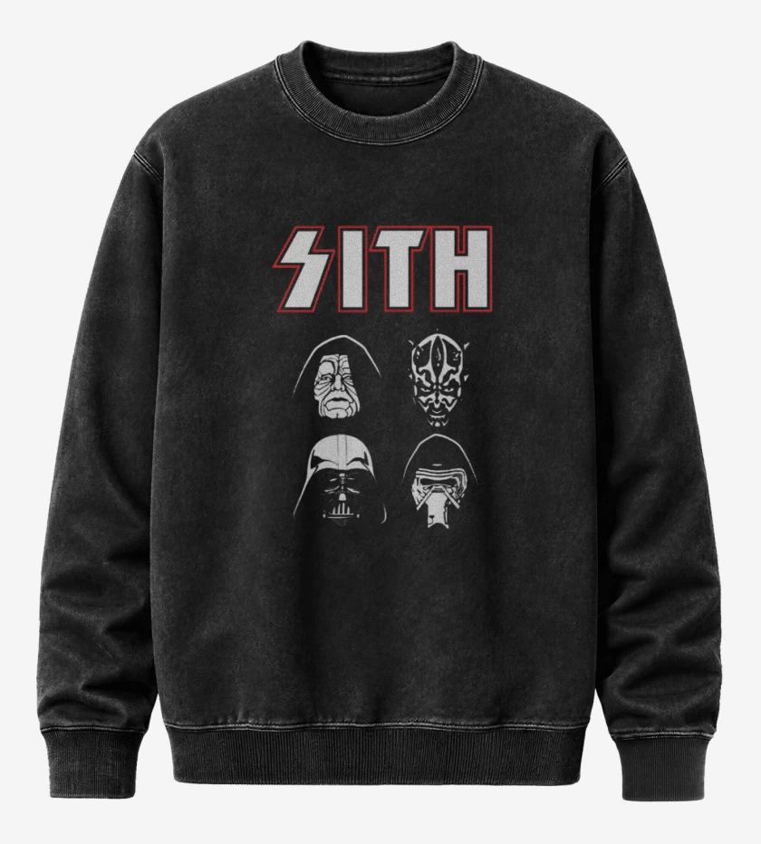 Poleron Polo Acid Wash Negro de Sith kiss
