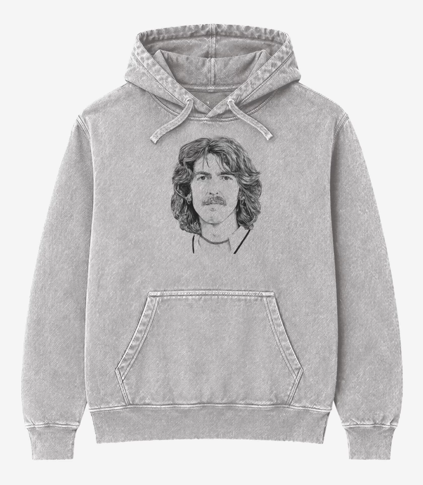 Poleron Canguro Acid Wash Gris Melange de Harrison