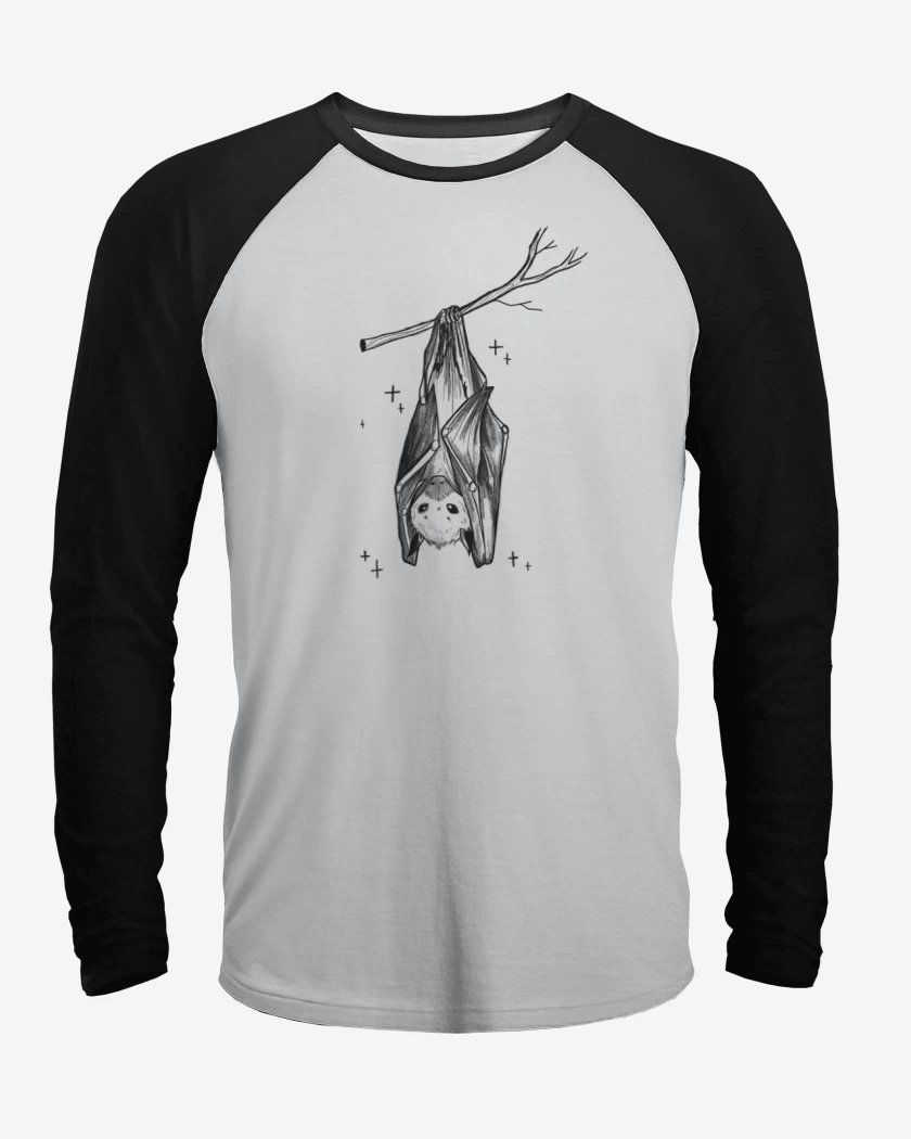 Polera Raglan Blanco / Negro de Murciélago