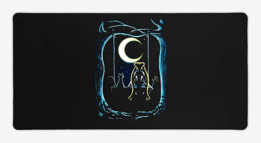 Mouse pad Gamer Negro de Moon key