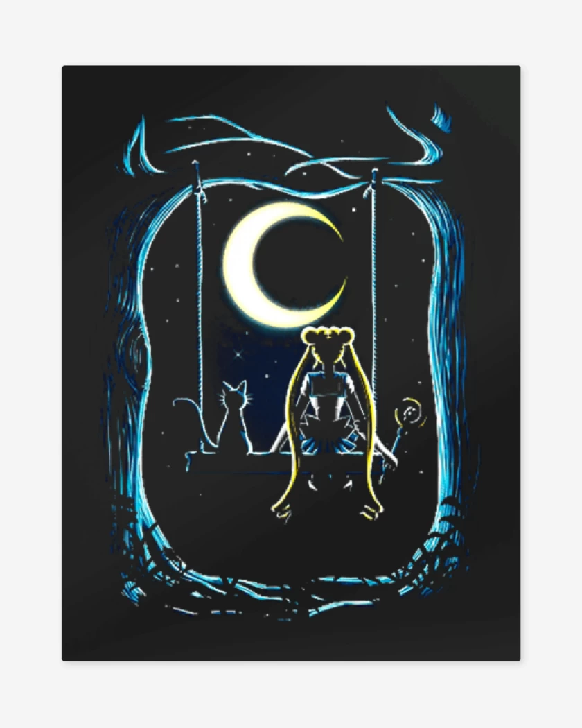 Print metalico Negro de Moon key