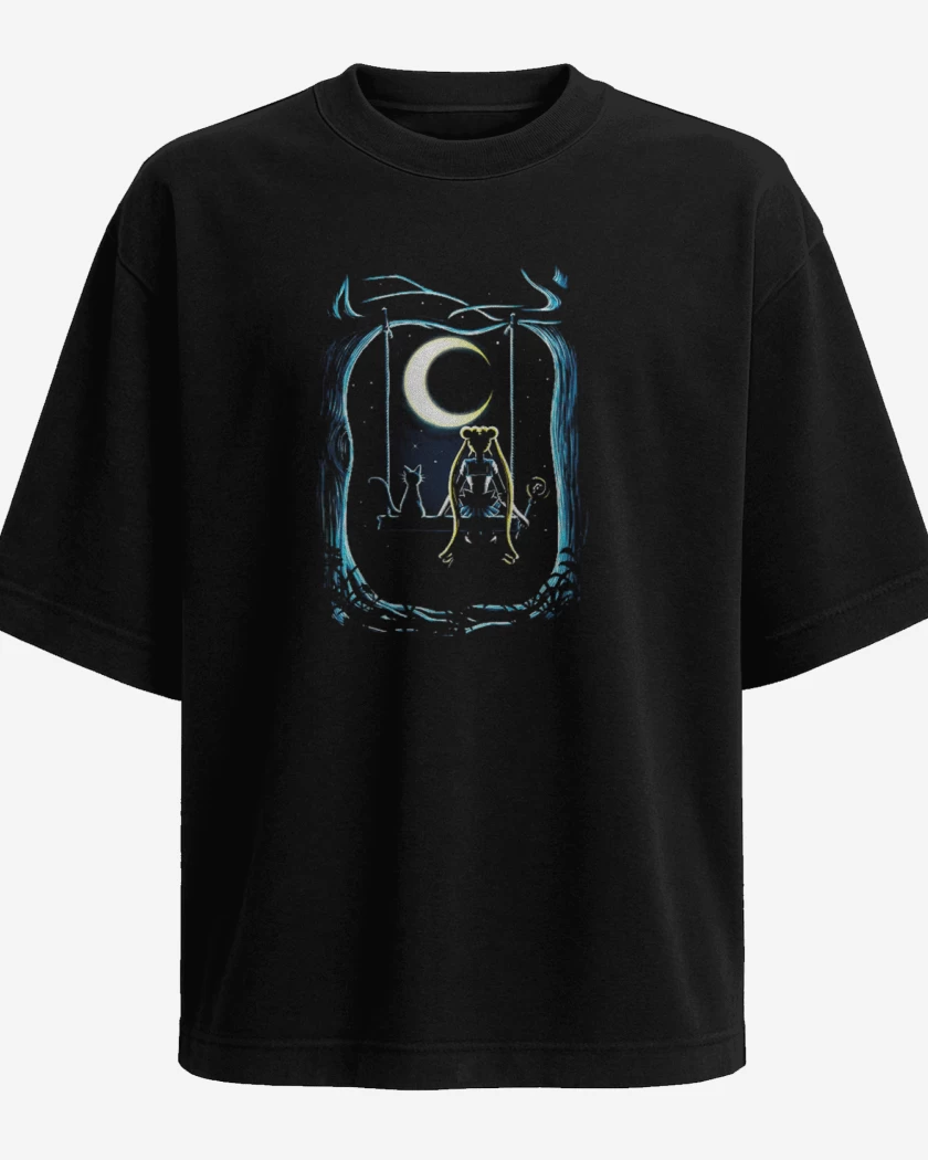 Polera Oversize Negro de Moon key