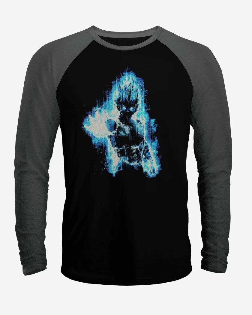 Polera Raglan Negro / Negro Heather de Principe vegeta II